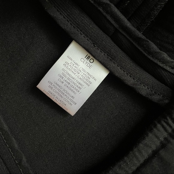 IRO Clyde Leather Trimmed Peplum Jacket 42 6 - Picture 5 of 7